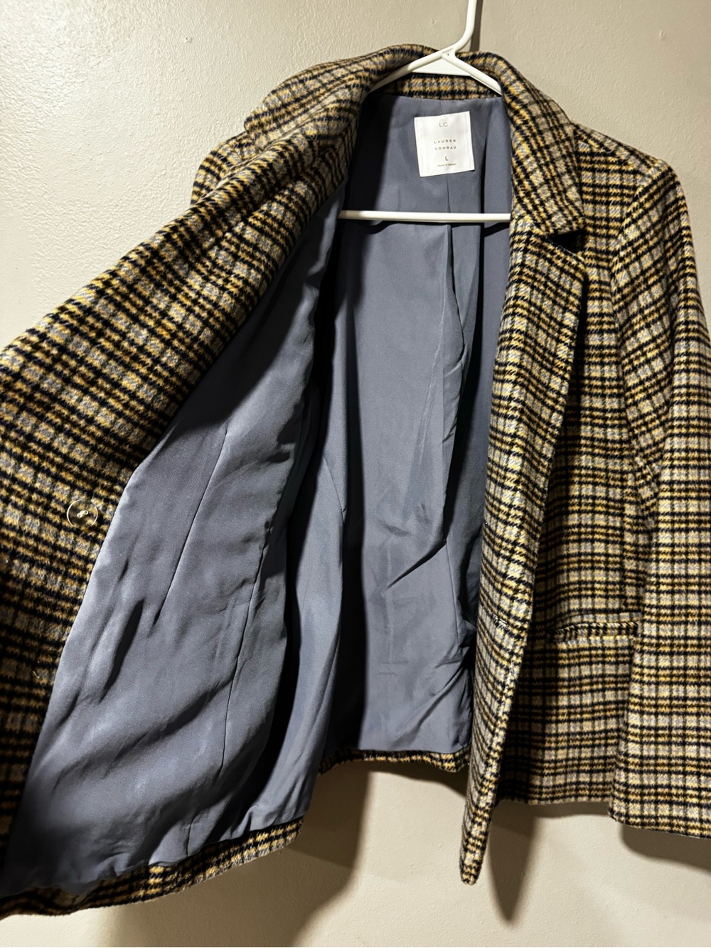 LC Lauren Conrad Multi Blues & Cream Plaid Blazer Jacket - Picture 3 of 6